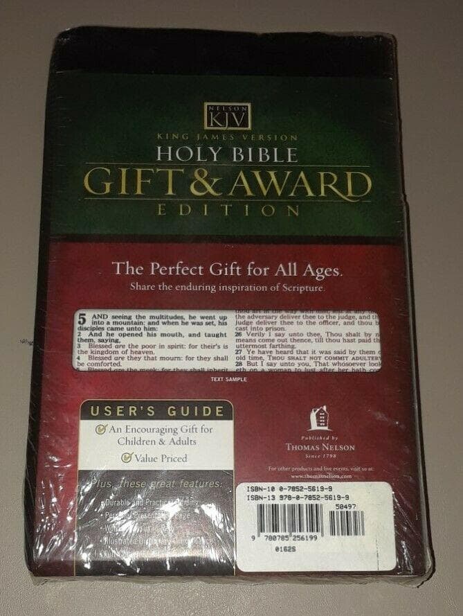 The Holy Bible: King James Version, Black, Leatherflex, Gift & Award Edition by Nelson Bibles